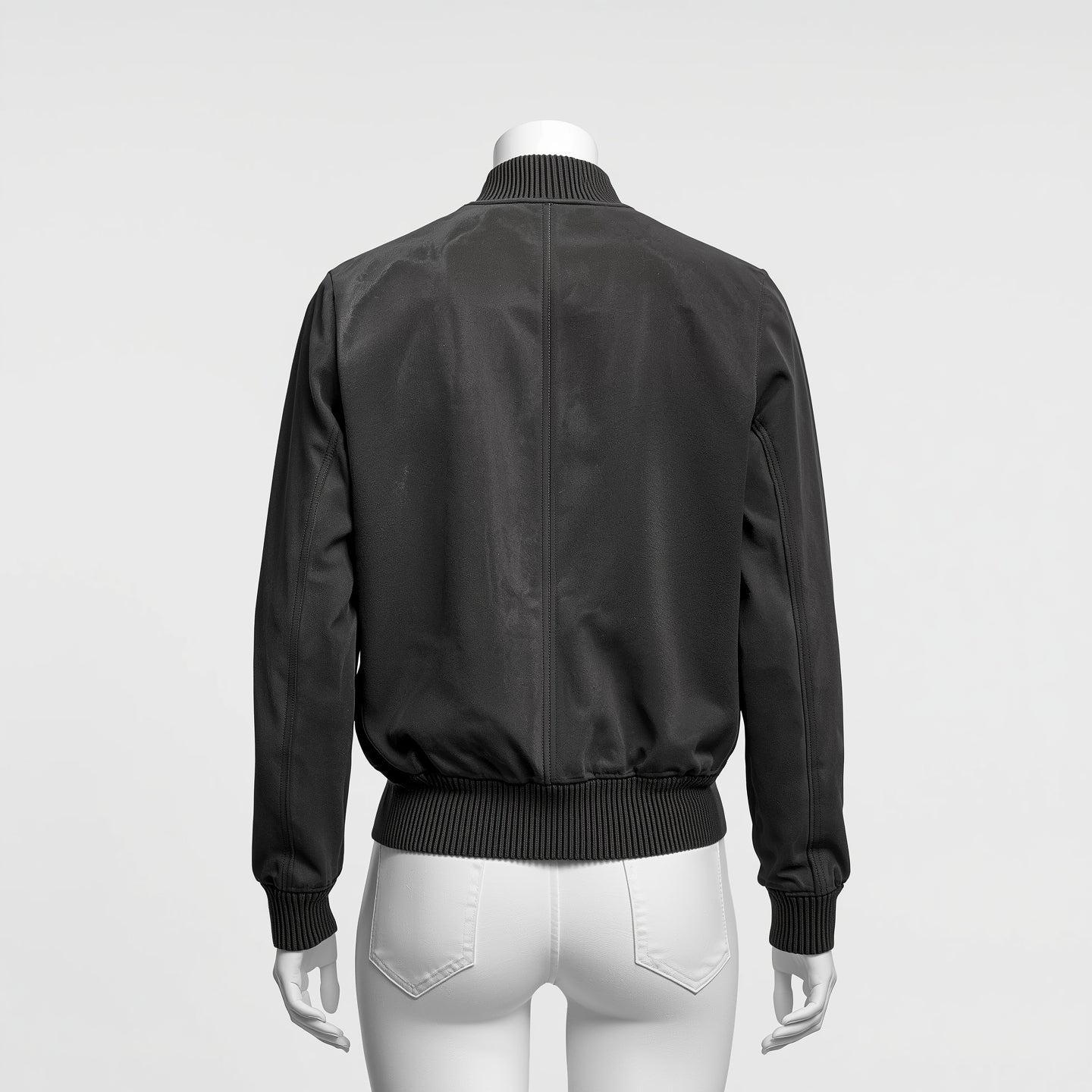 Velour – Charcoal Grey Women’s Suede Bomber Jacket