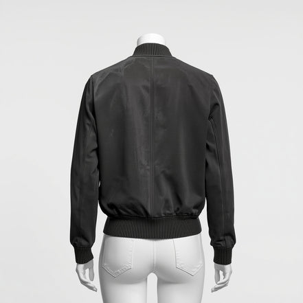 Velour – Charcoal Grey Women’s Suede Bomber Jacket