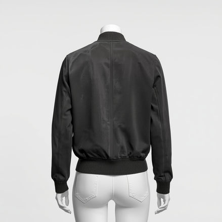 Velour – Charcoal Grey Women’s Suede Bomber Jacket