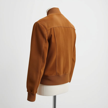 Velour – Tan Brown Women’s Suede Bomber Jacket