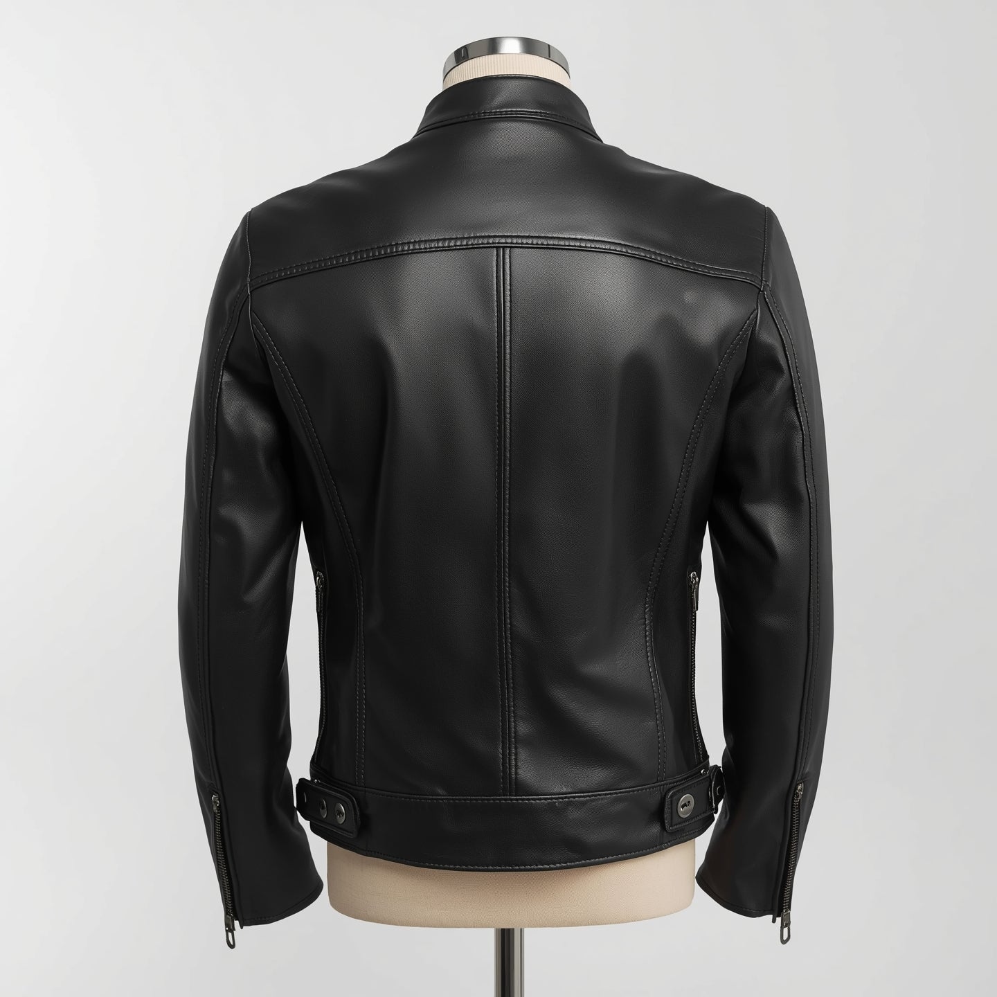 Velocity – Matte Black Café Racer Leather Jacket