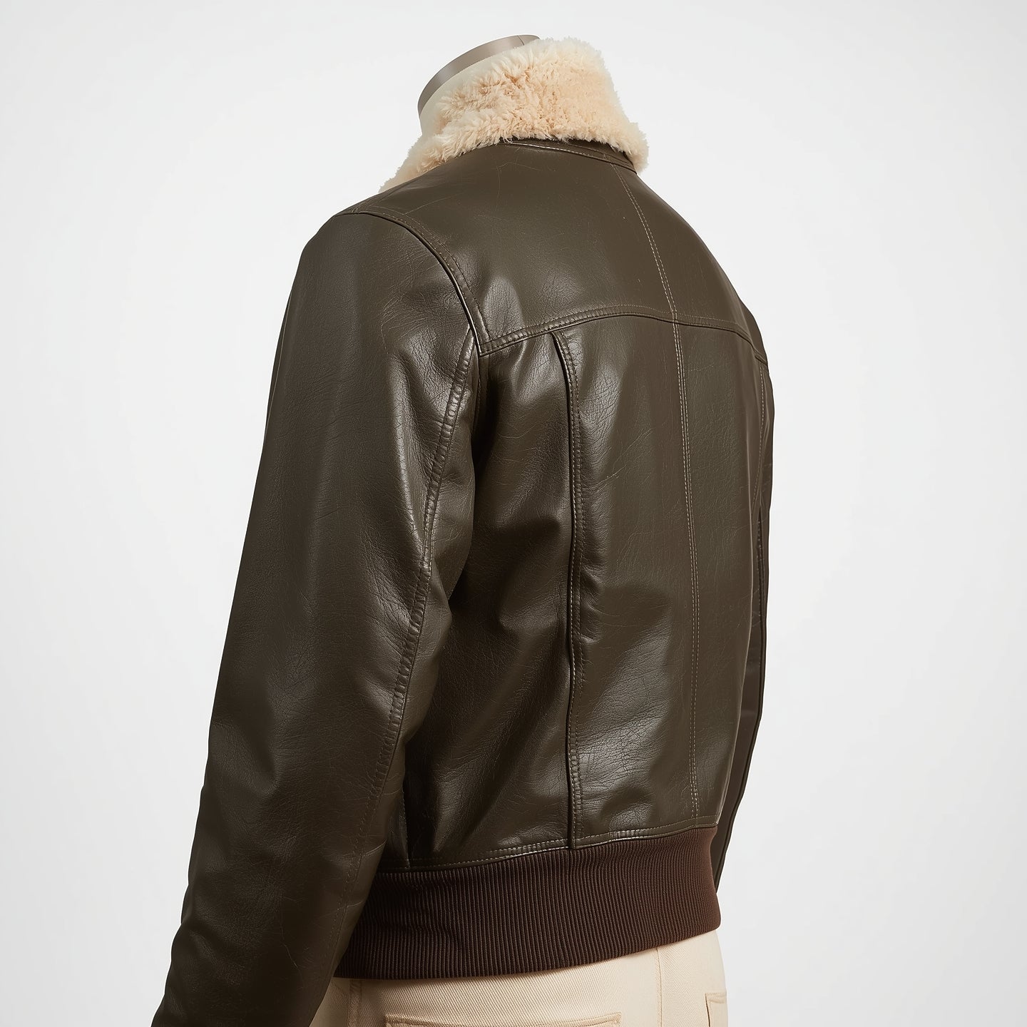 SkyRanger – Olive Green Aviator Bomber Leather Jacket